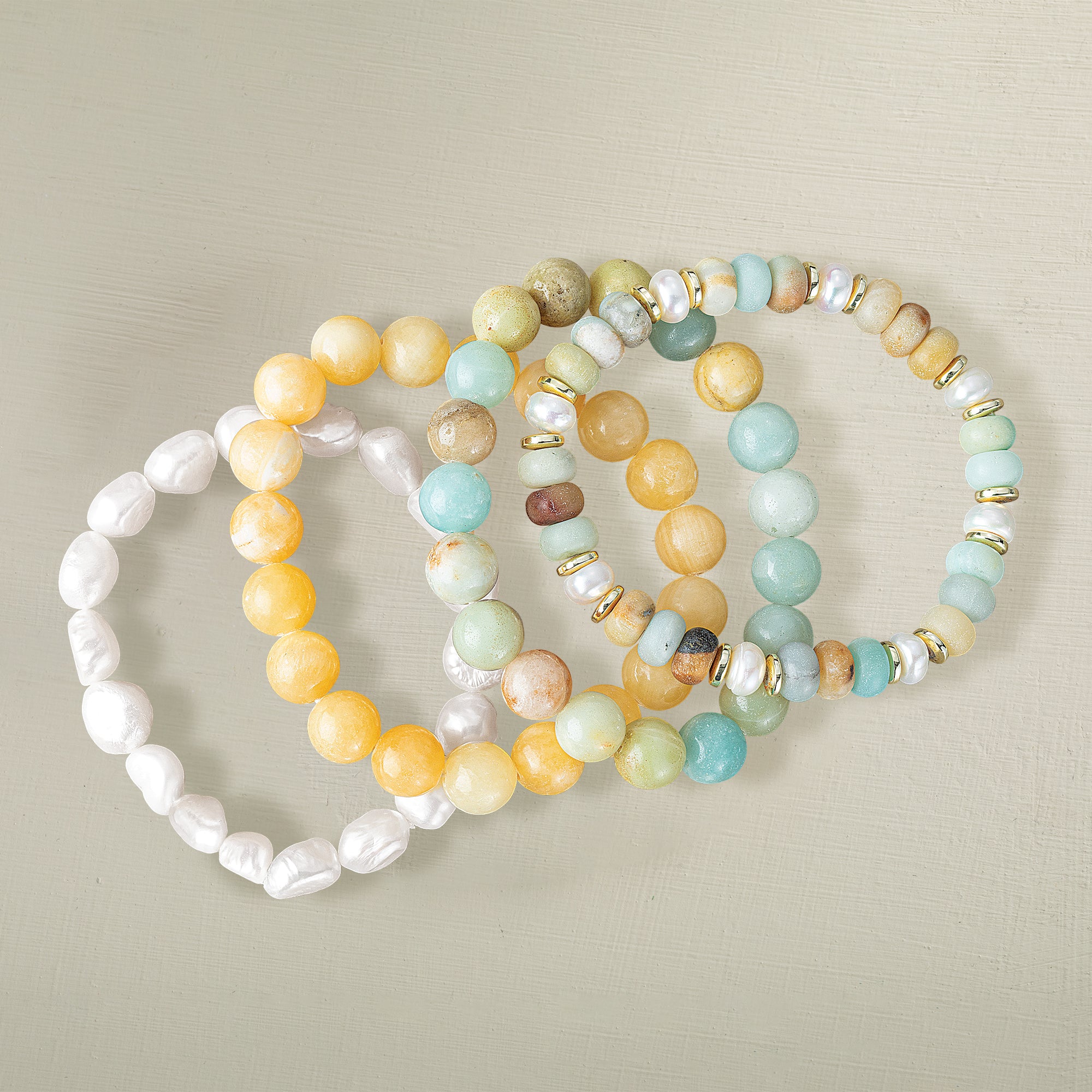 Cultured Pearl & Gemstone Bracelets, Set of 4 | Uno Alla Volta