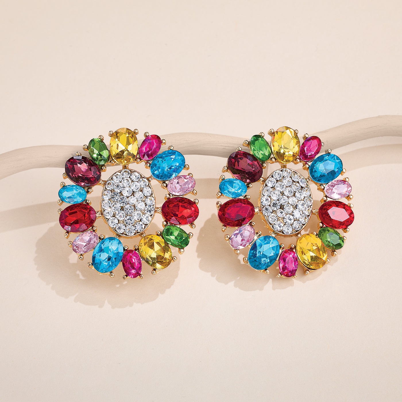Rainbow Chic Crystal Earrings