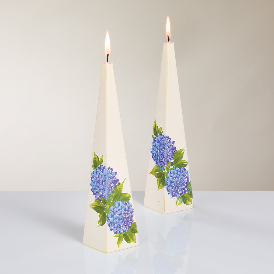 Hand-Painted Purple Hydrangeas Candle