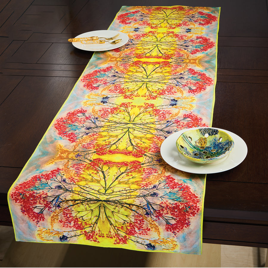 Under The Blue Sky Colorful Trees Table Runner