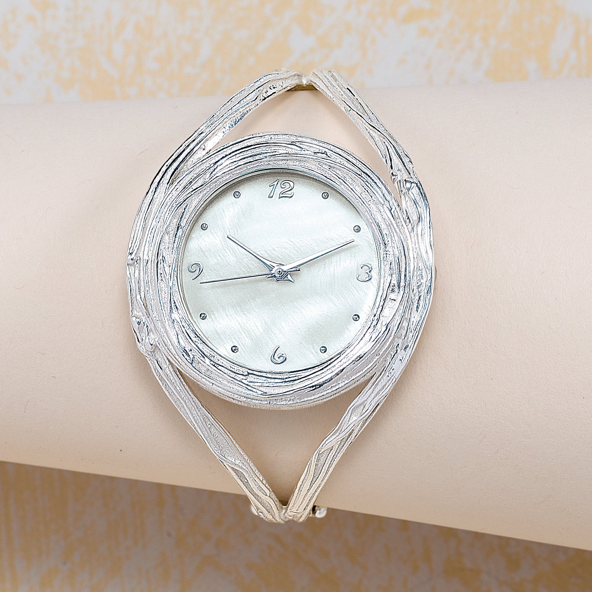 Silver Analogue Watch with Mother of Pearl Dial main image 1