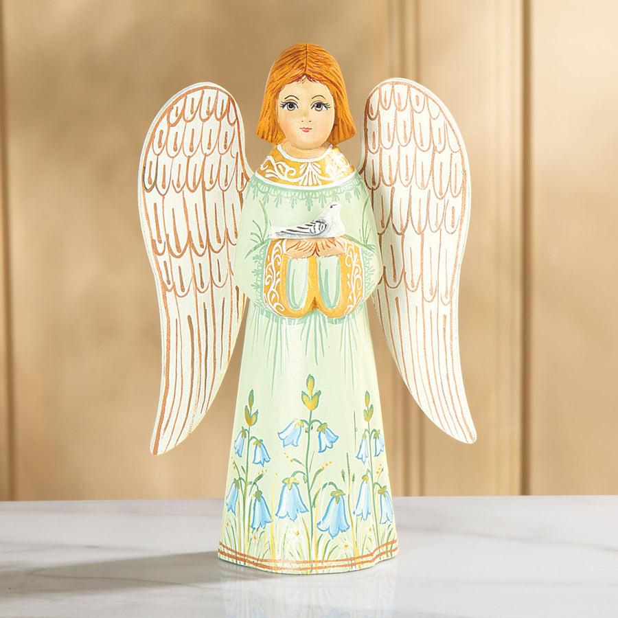 Hand-Carved Russian Angel Figurine