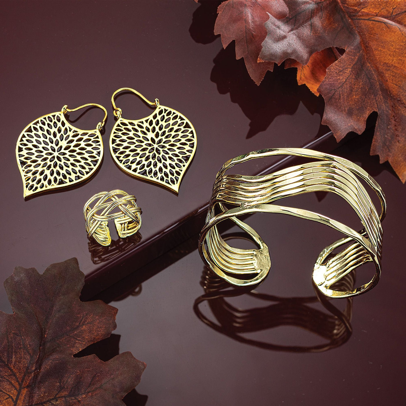The Gold Standard Cascading Petals Earrings