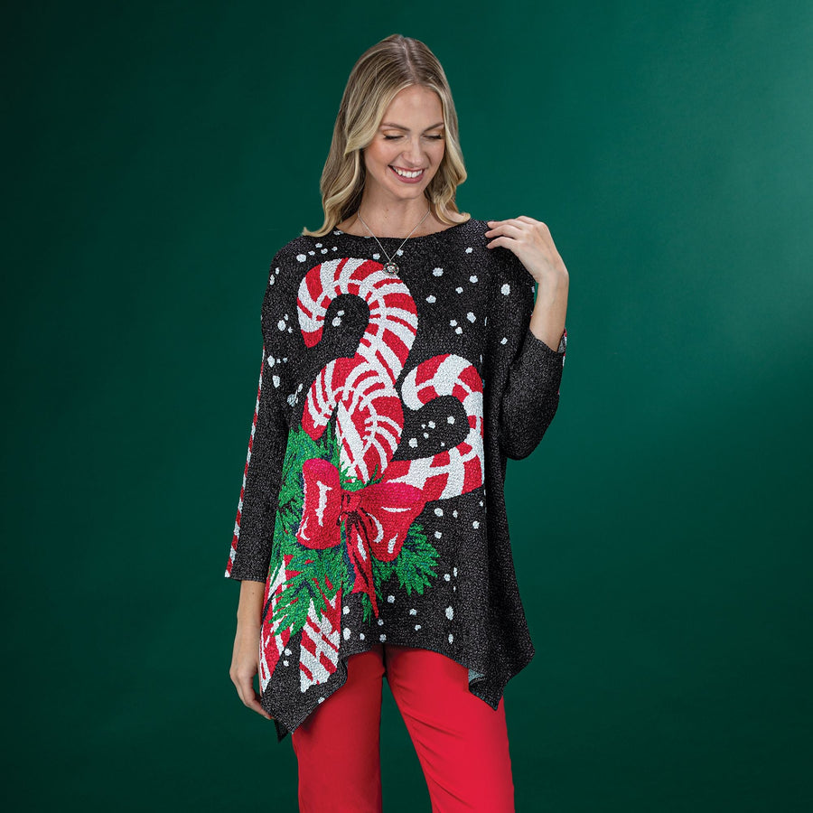 Candy Cane Bouquet Crinkle Tunic