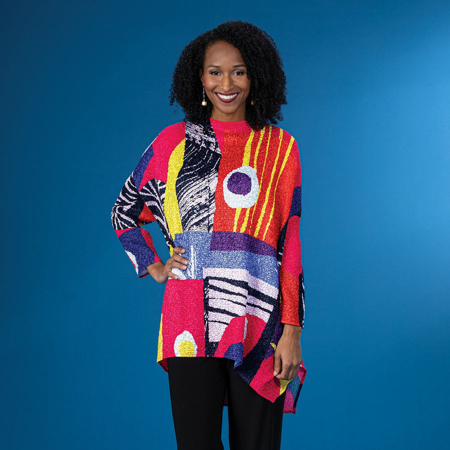Abstract Distraction Crinkle Tunic