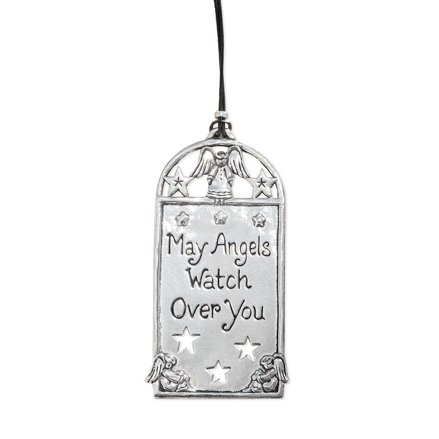 May Angels Watch Over You Pewter Wall Plaque