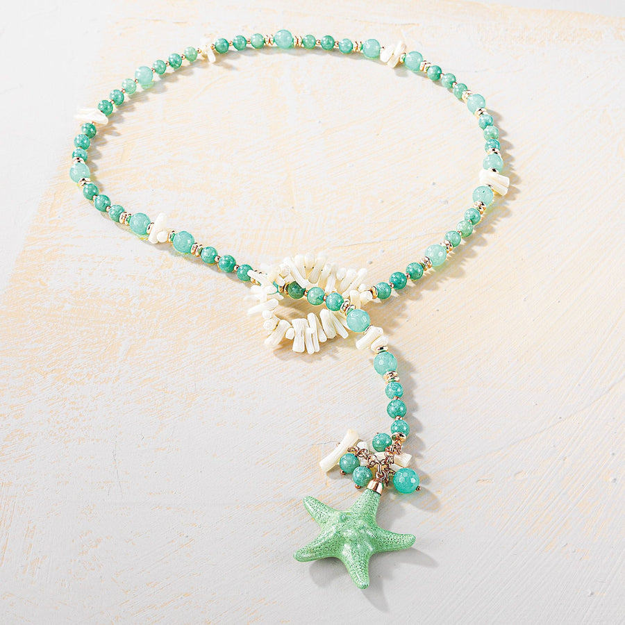 Stars Of The Sea Green Starfish Necklace