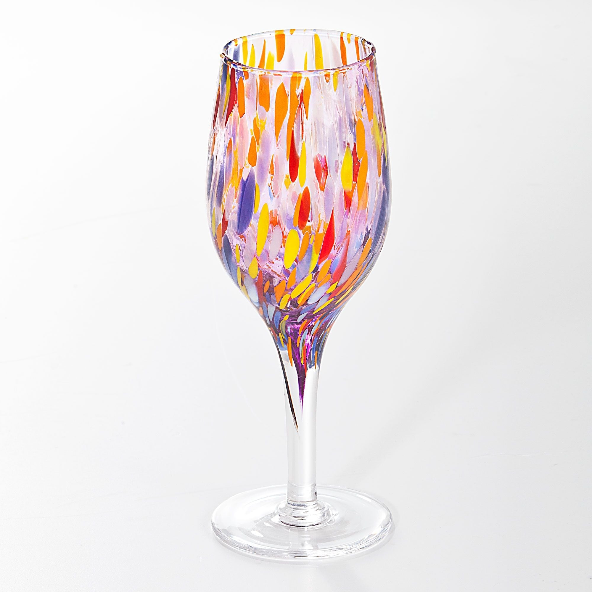 Murano-Style Confetti Wine Glasses Set Of 6