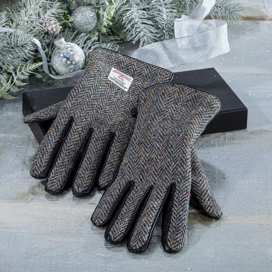 Men's Harris Tweed & Leather Gloves