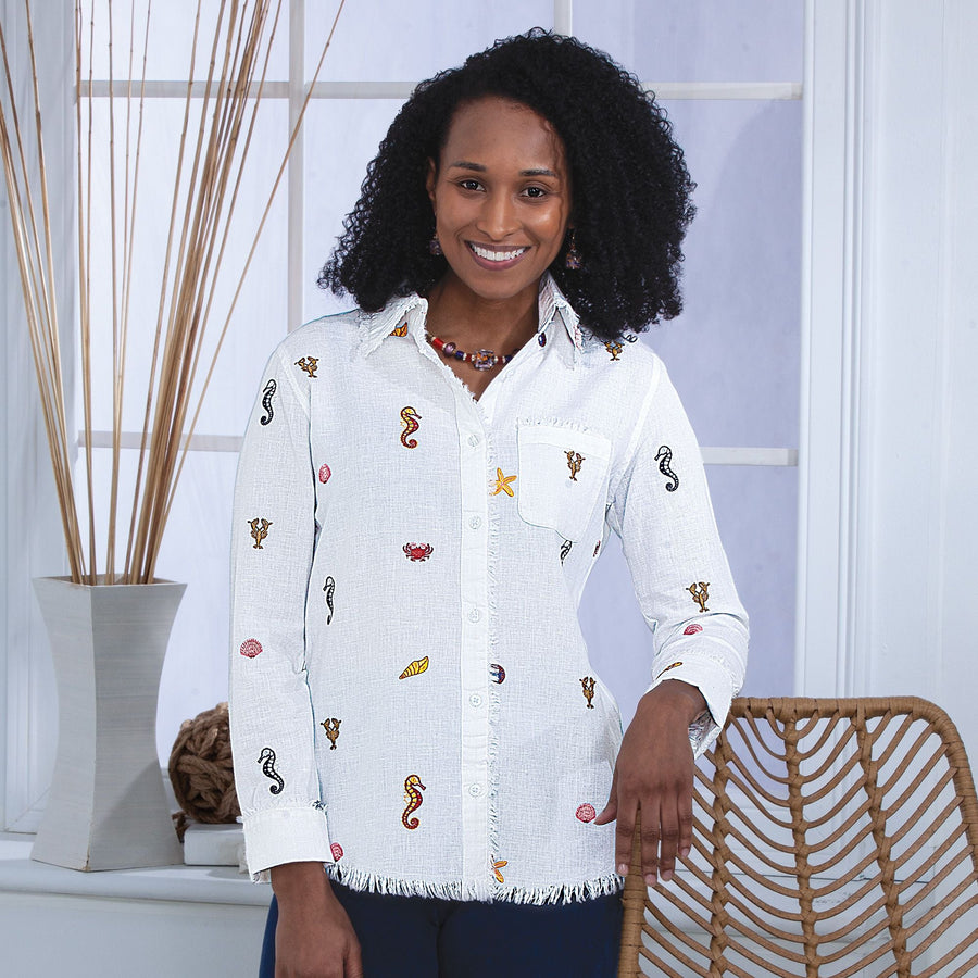 Seaside Embroidered Blouse