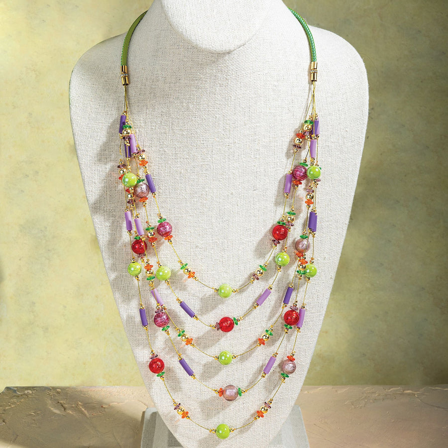 Shades Of Florescence Murano Glass Necklace