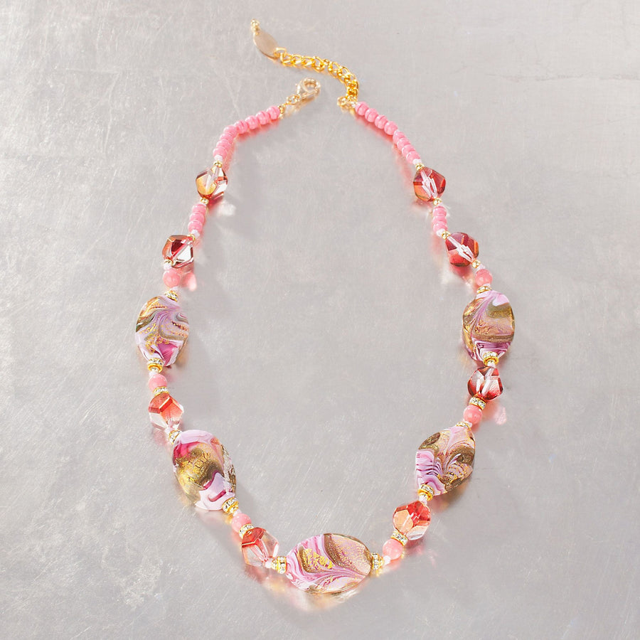 Murano Glass ''Pink Lady'' Necklace