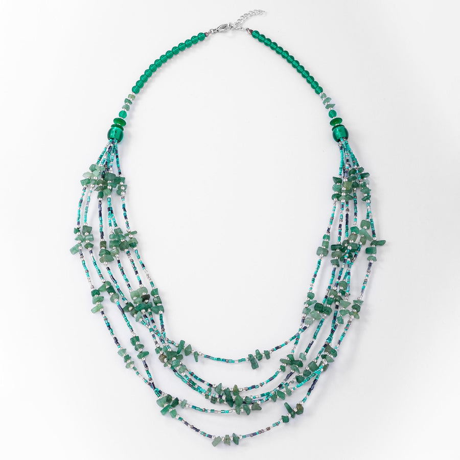 Murano Glass Strands of Green Necklace