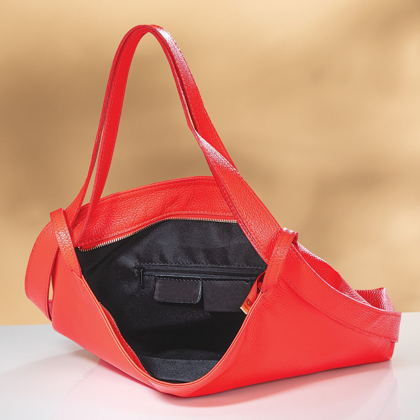 Mortella Red Italian Leather Handbag