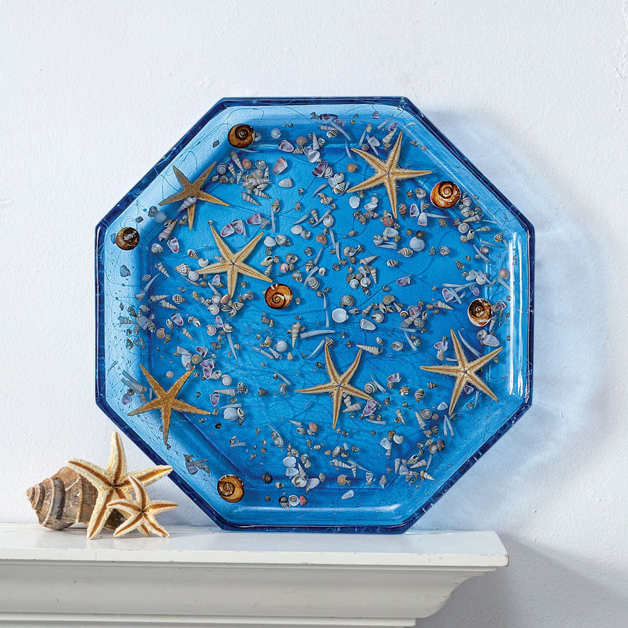 Starfish & Seashells Octagonal Resin Tray