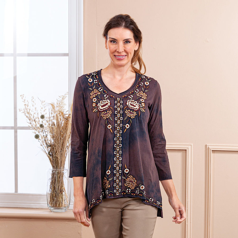 Northern Woods Embroidered Top