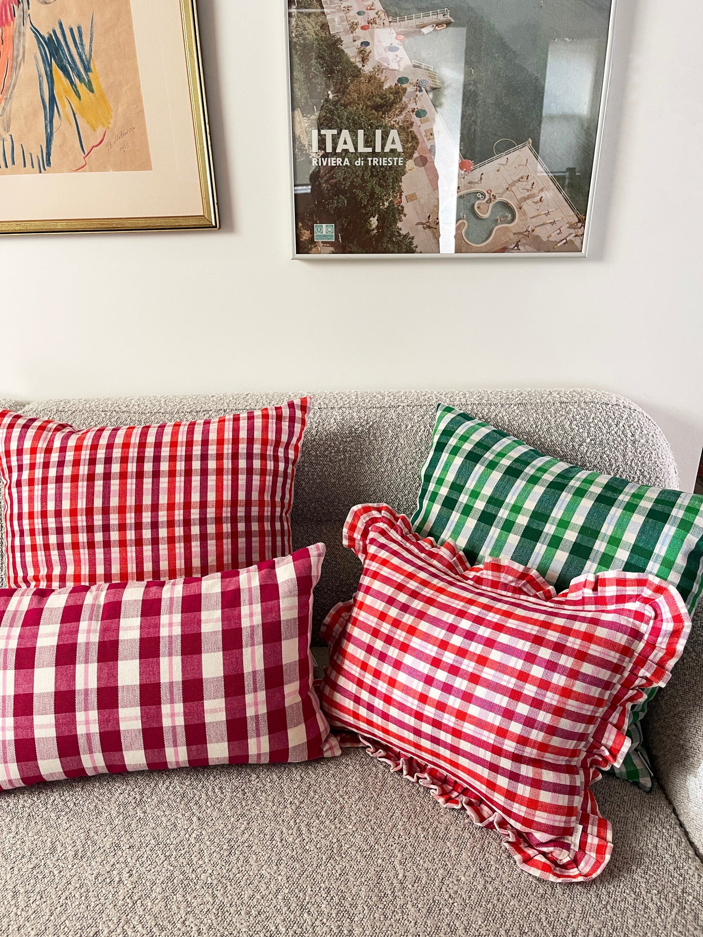 Archive NY Abigail Handmade Plaid Lumbar Pillow