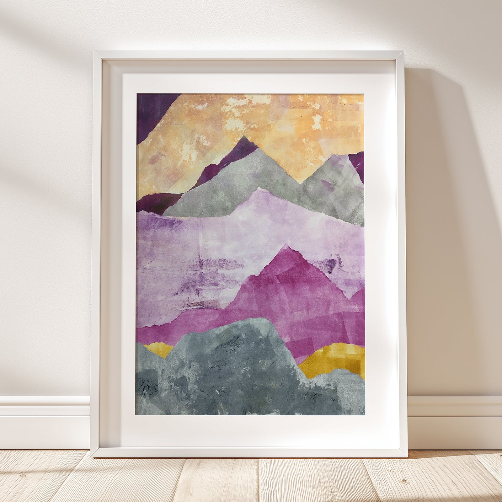 Sunset Mountains Large Framed Print