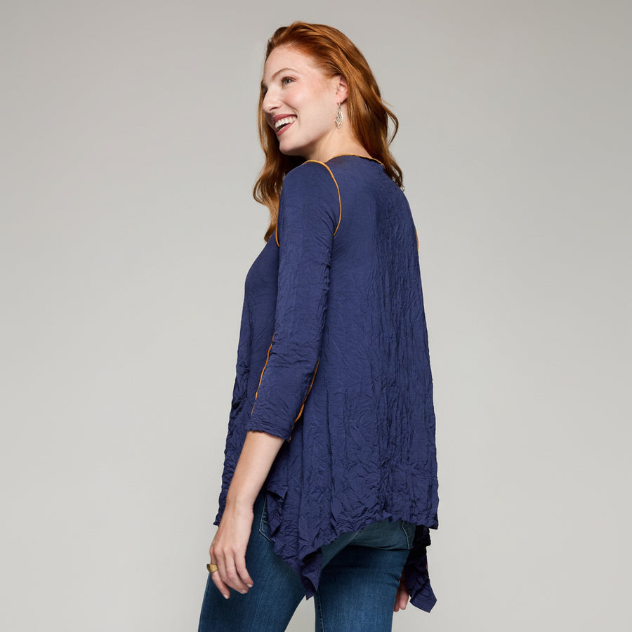 Crushed Tencel Britta Tunic - Deep Indigo