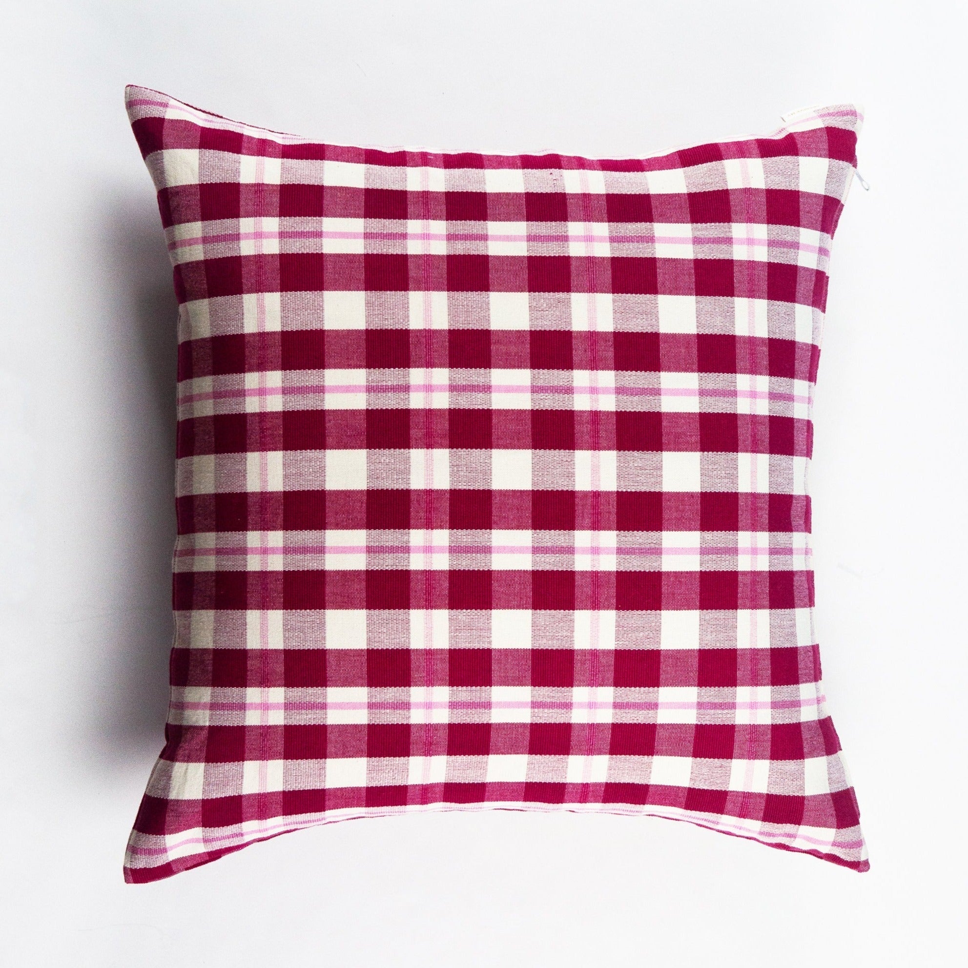 Archive NY Abigail Handmade Plaid Square Pillow, 20"x20"