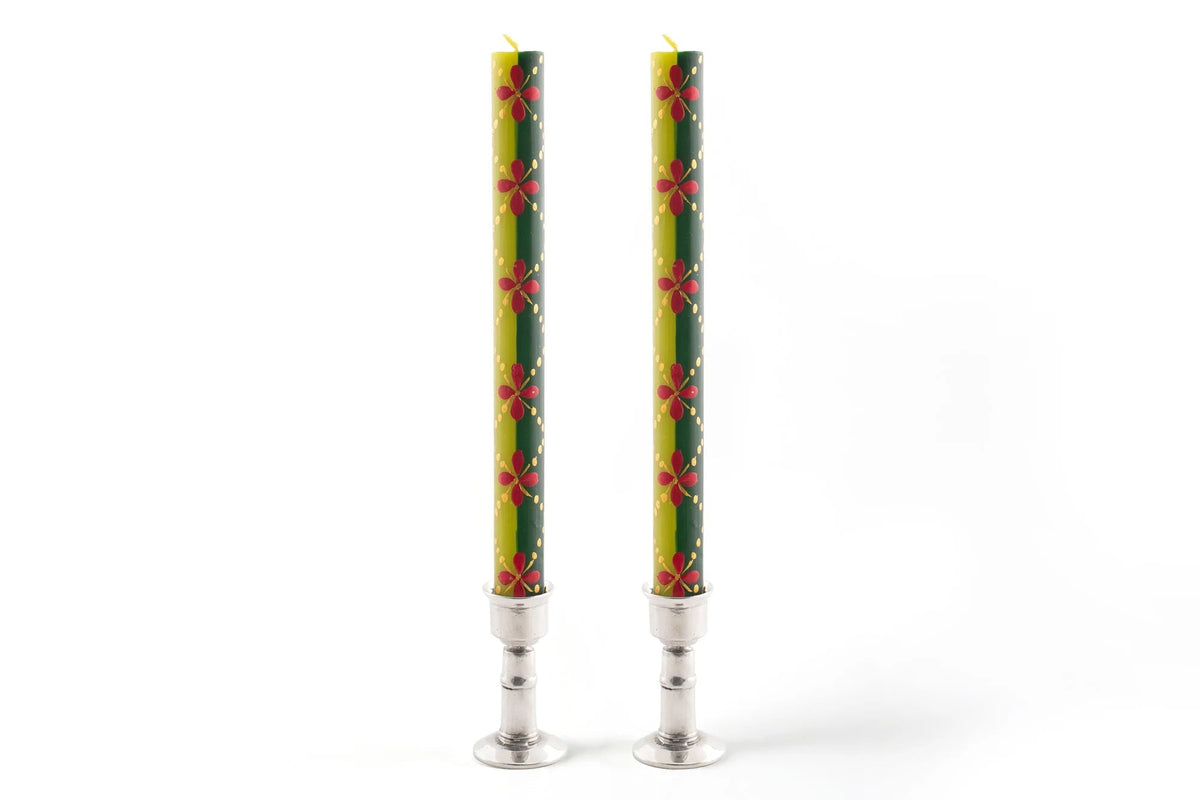 Traditional Christmas Painted Candles
