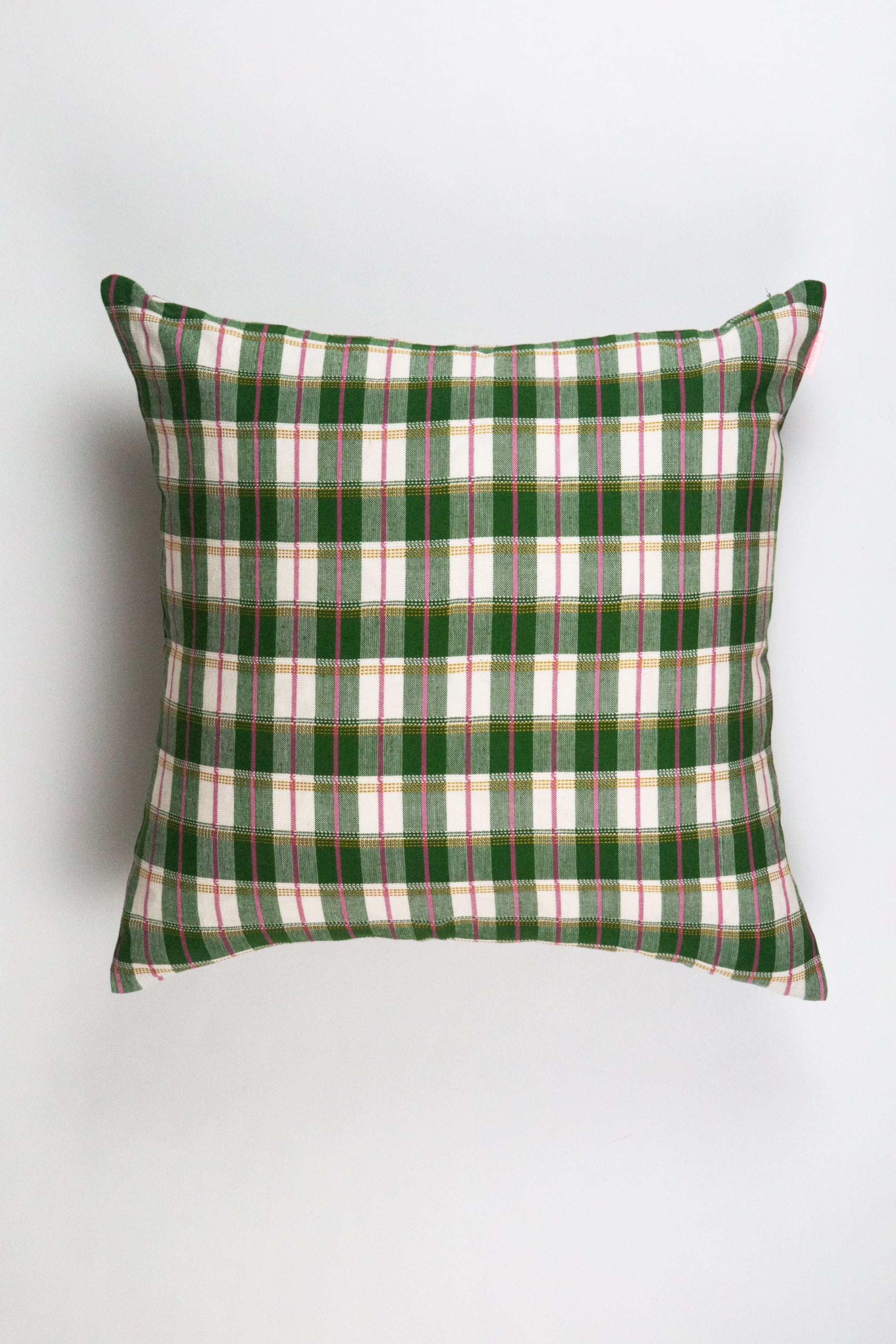 Archive NY San Andres Gingham Green Square Pillow, 20"