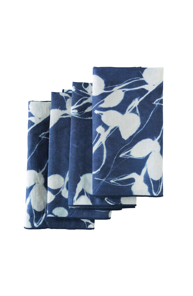 Handmade Porto Print Napkin, Indigo 