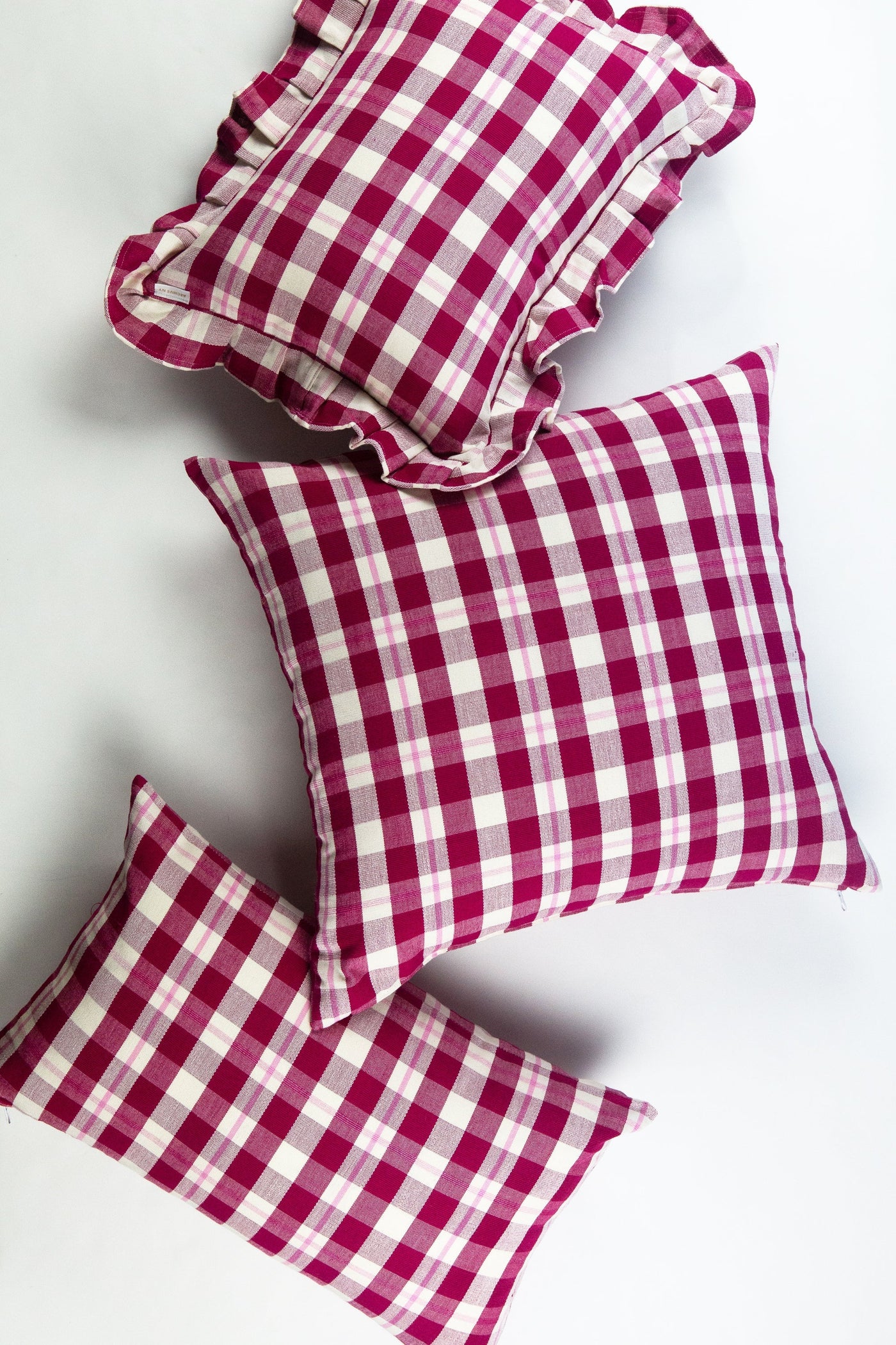 Archive NY Abigail Handmade Plaid Square Pillow, 20"x20"