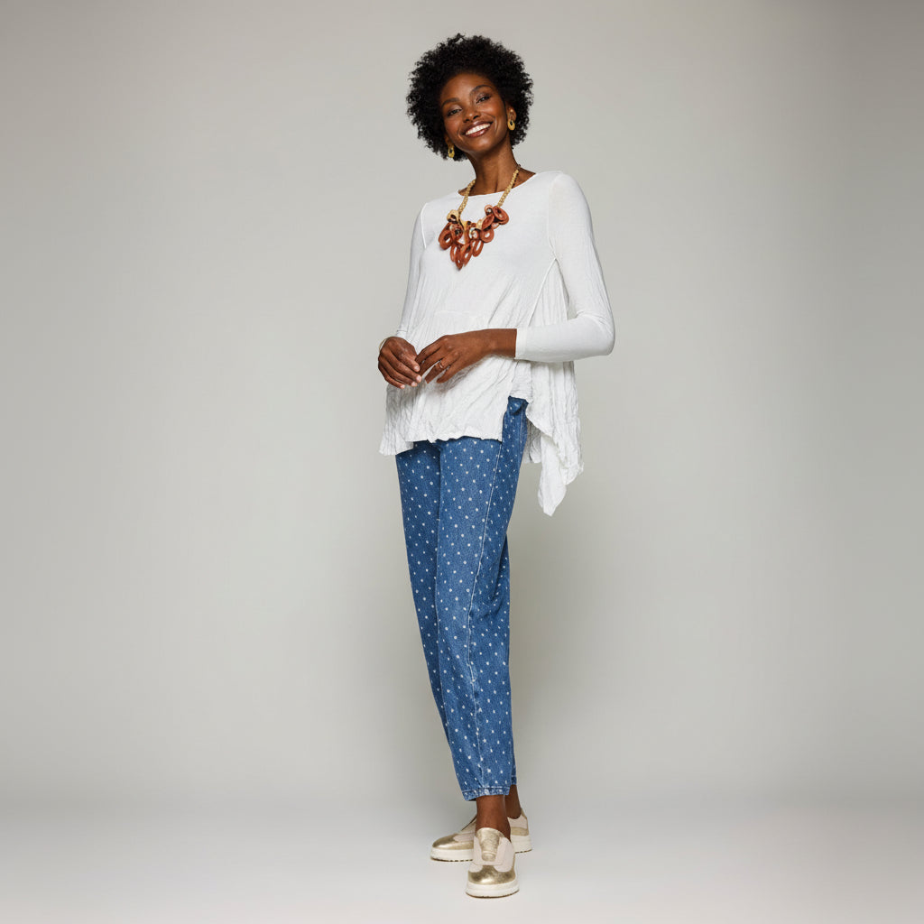 Crushed Tencel Britta Tunic - White