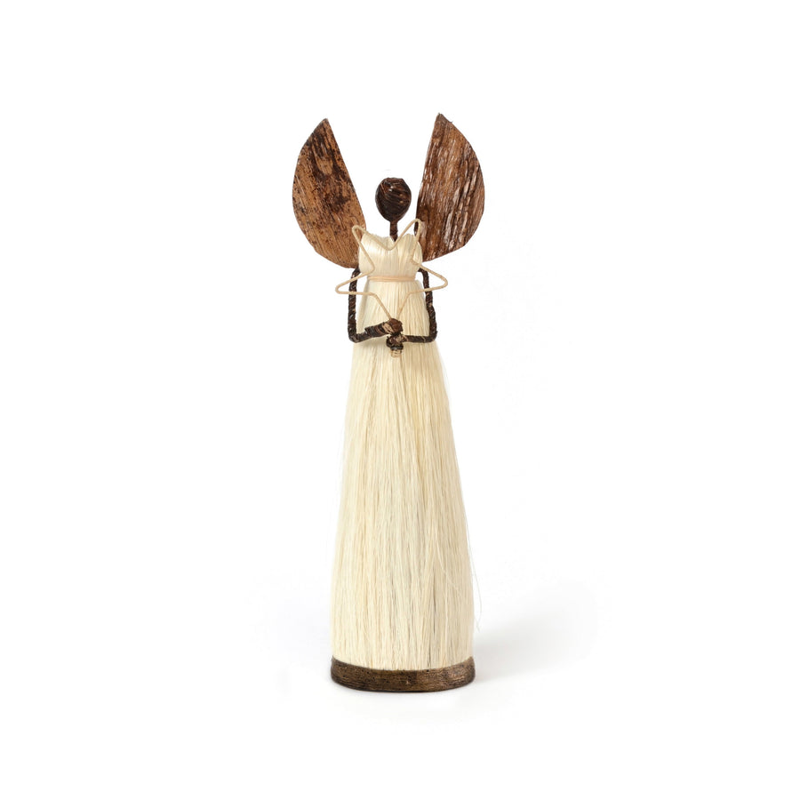 Handmade Sisal Angel Holiday Figurine, 11"