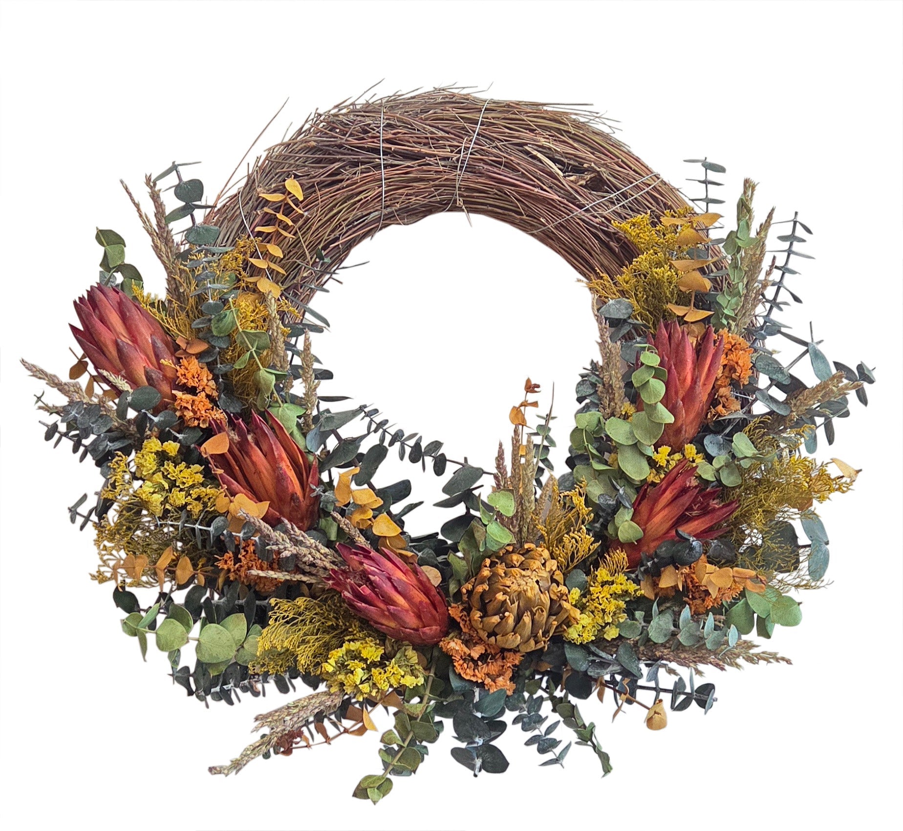 Floral Artichoke Half Wreath