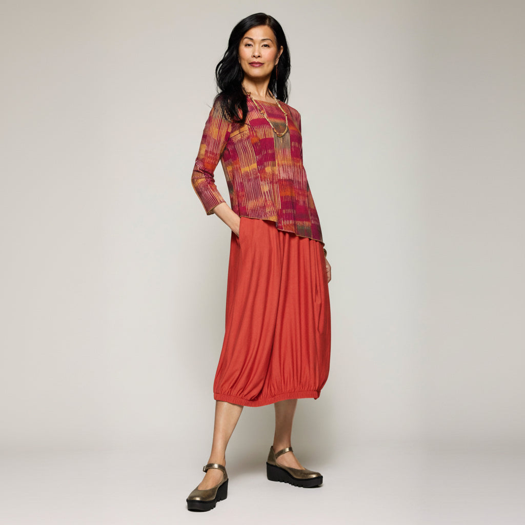 Bamboo Billow Skirt - Autumn Red