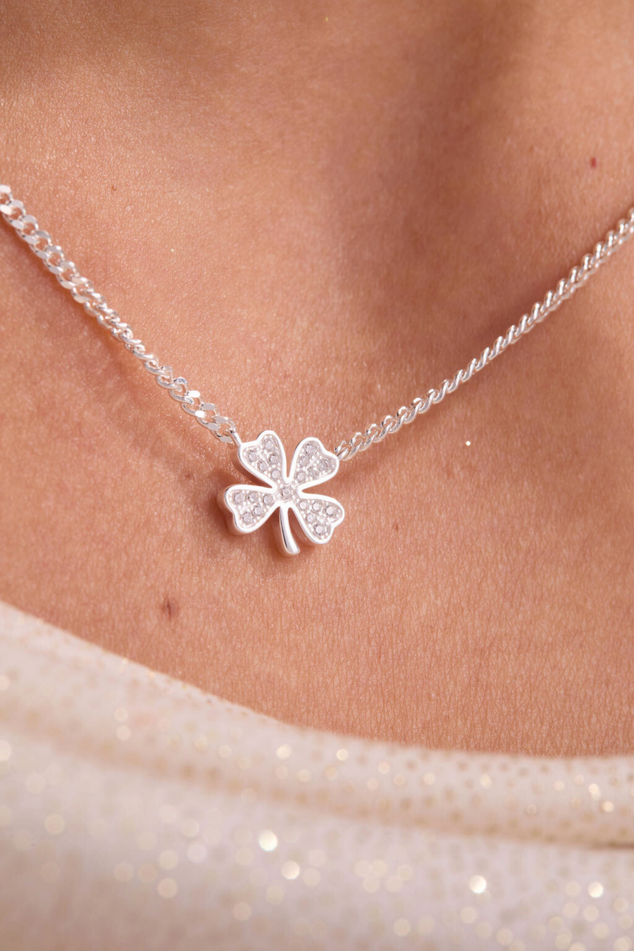 Lucky Clover Silver Necklace