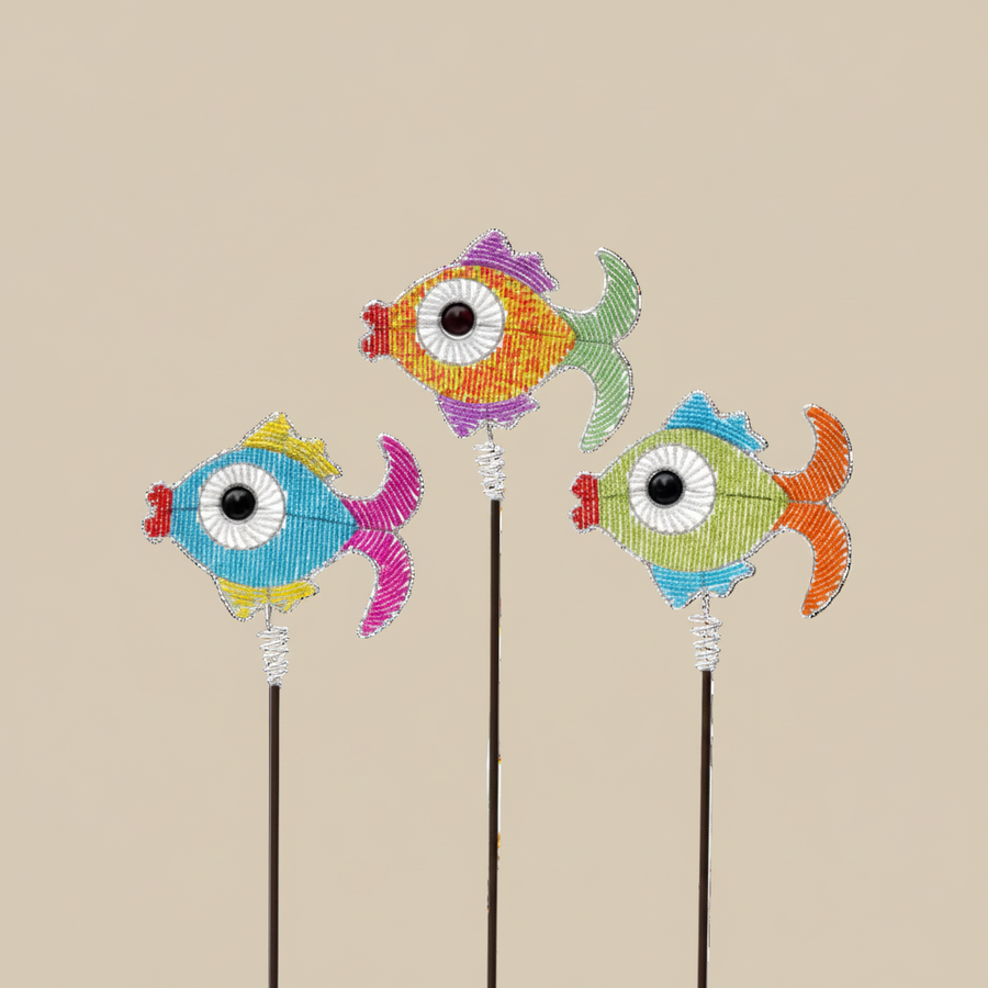 Fish Garden Stake, Asst  (Set of 3)