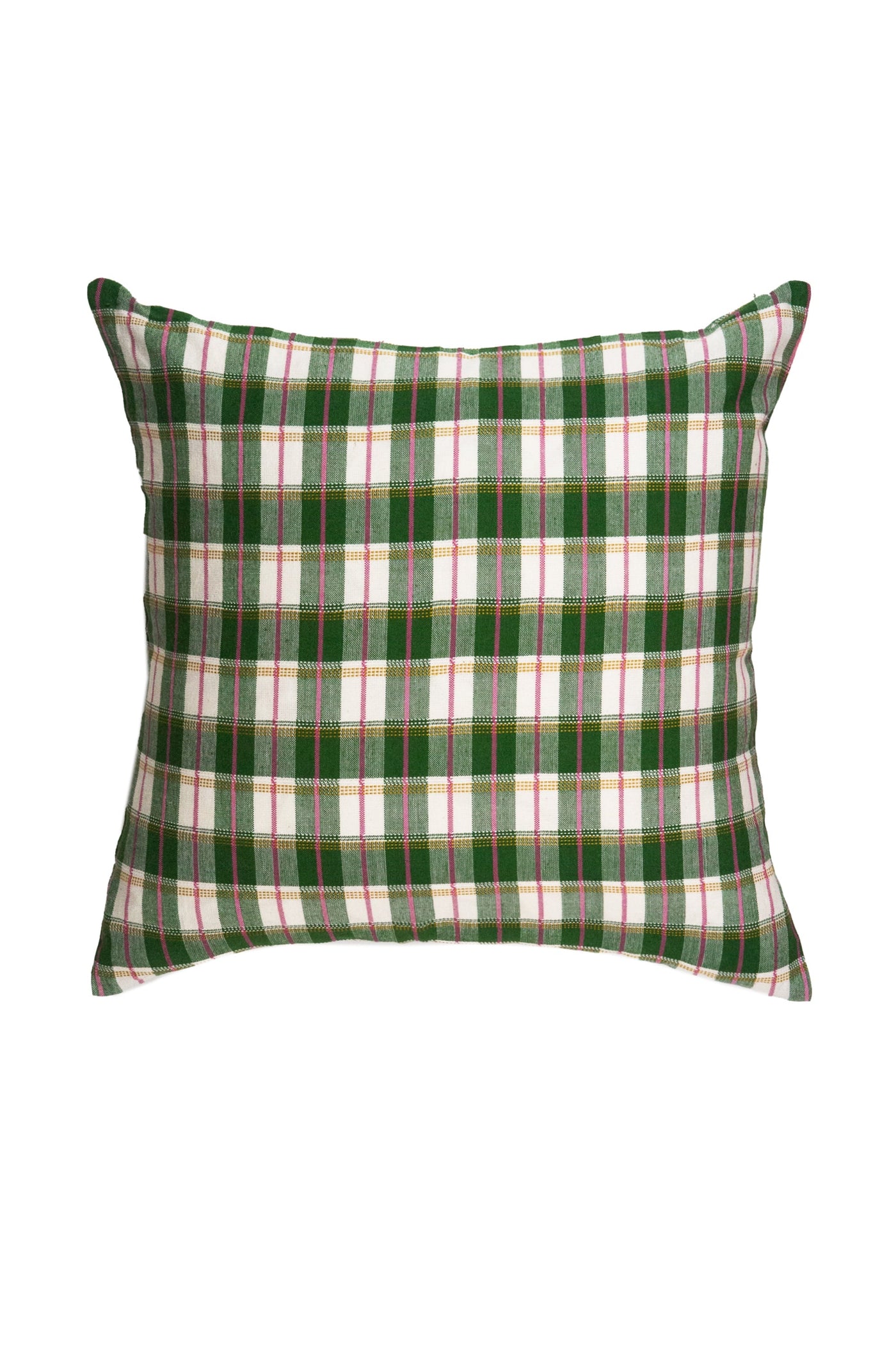 Archive NY San Andres Gingham Green Square Pillow, 20"
