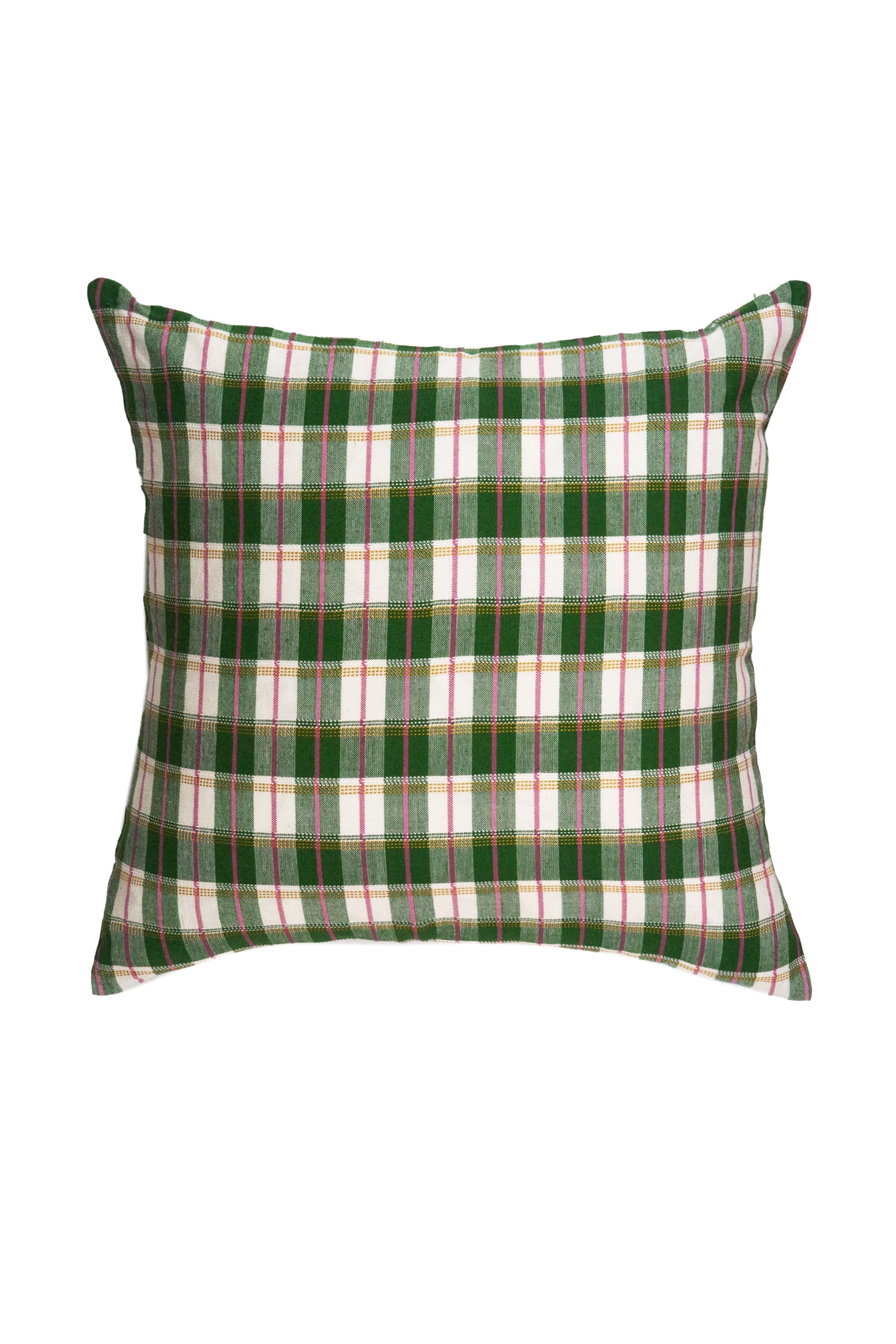 Archive NY San Andres Gingham Green Square Pillow, 20"