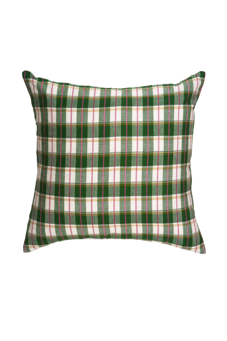 Archive NY San Andres Gingham Green Square Pillow, 20"