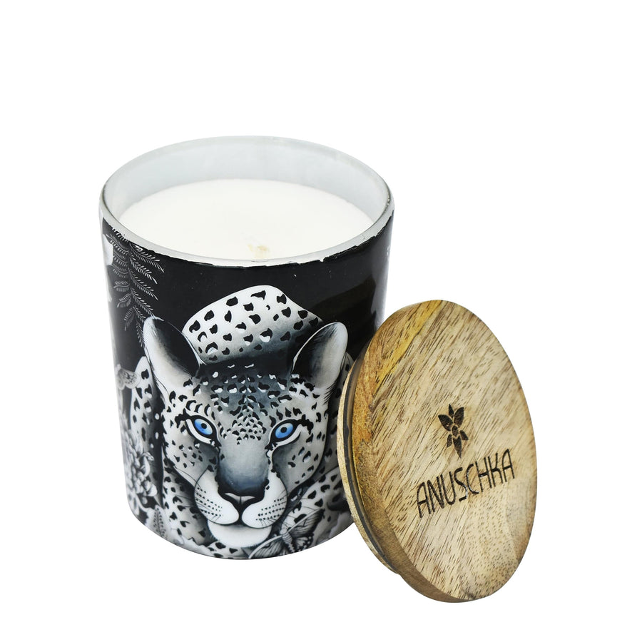 Printed Glass Candle Jar - Black Bergamot