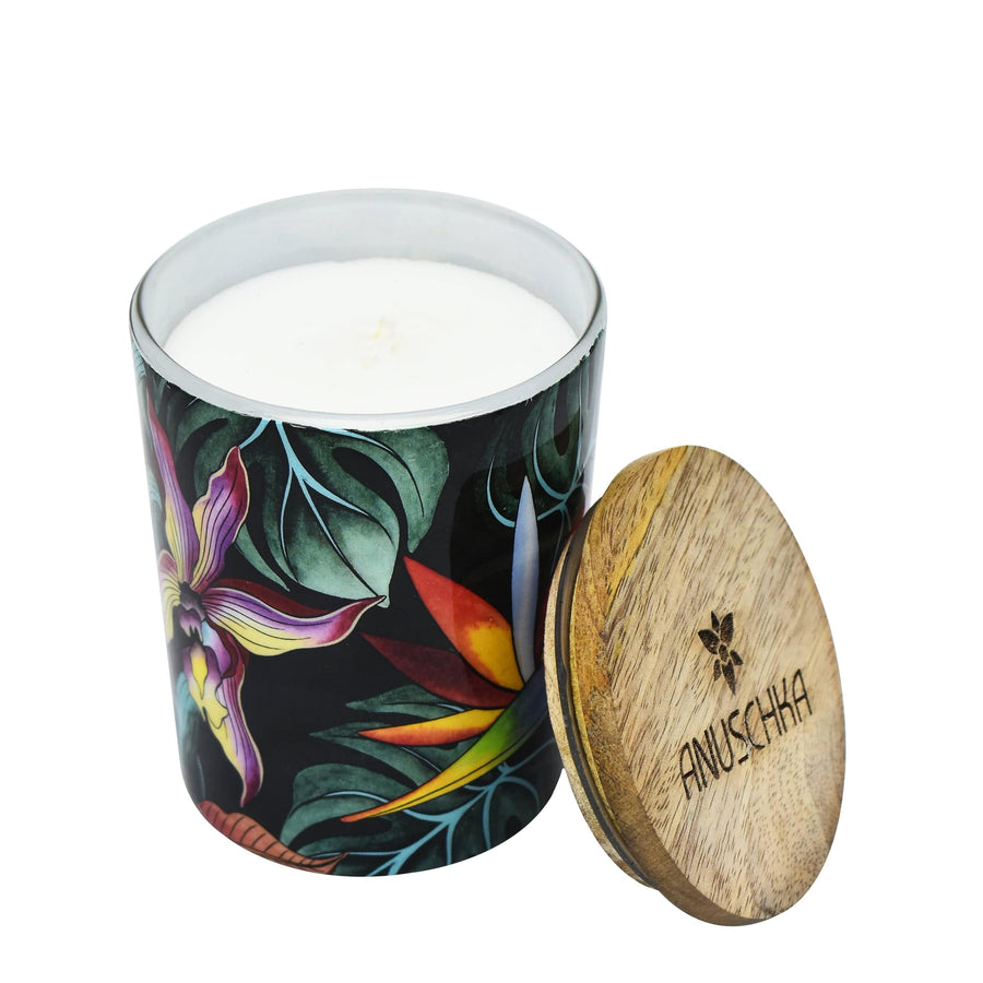 Printed Glass Candle Jar - Lemongrass