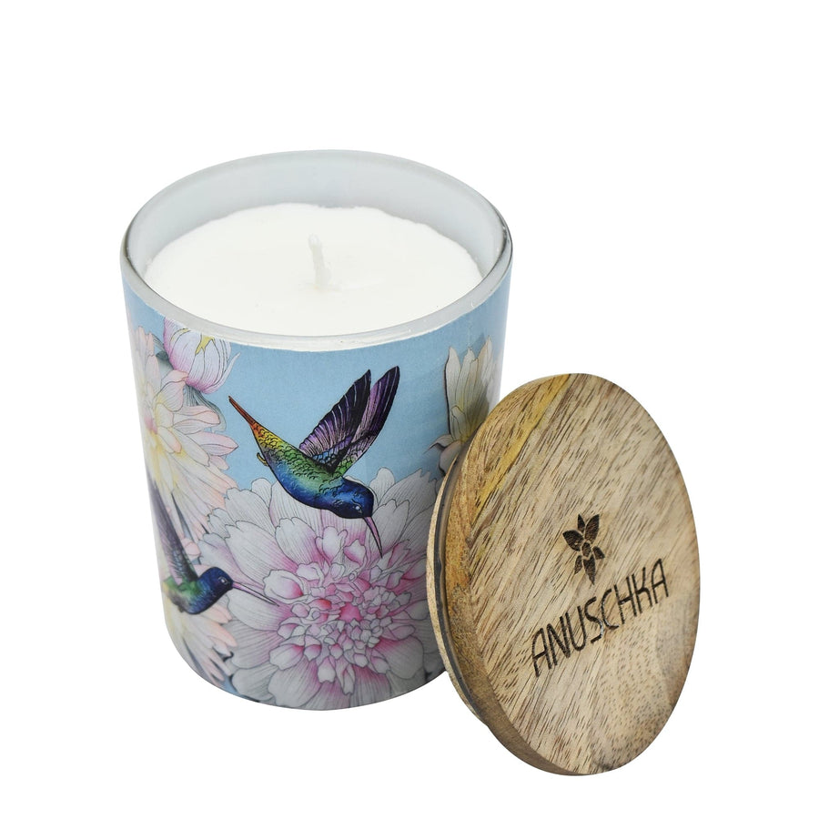 Printed Glass Candle Jar - Lavender Fields