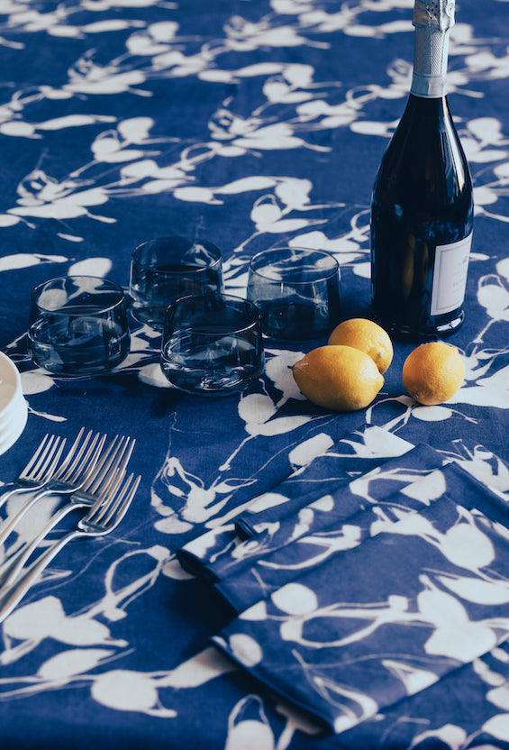 Handmade Porto Print Napkin, Indigo 