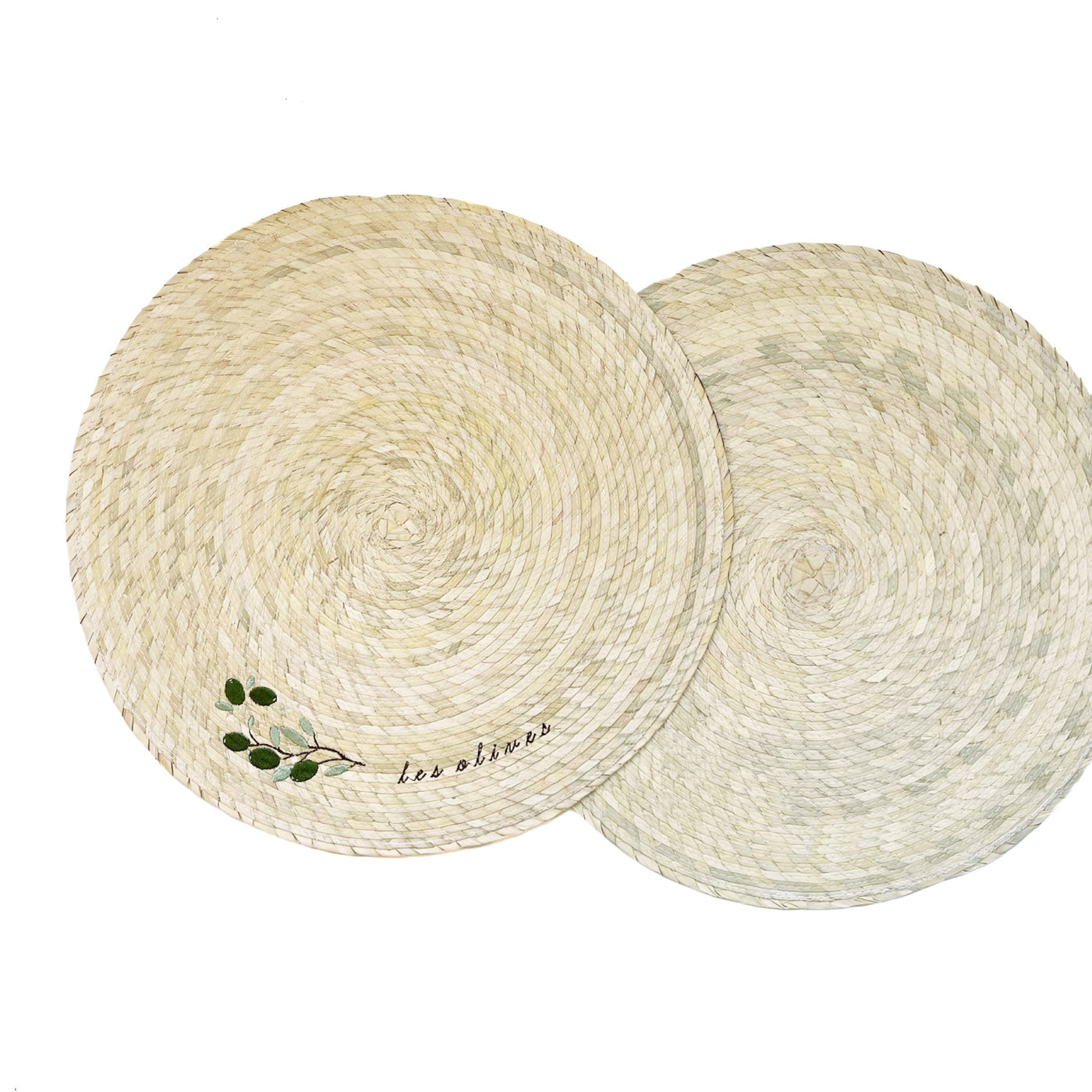 D/2 Palm Double Sided Placemat with Embroidery - Les Olives