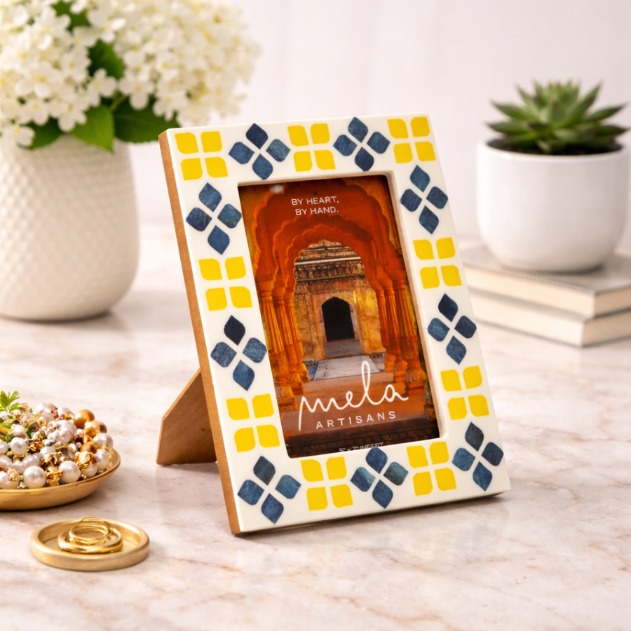 Marigold Bone Inlay Photo Frame, 5" x 7"