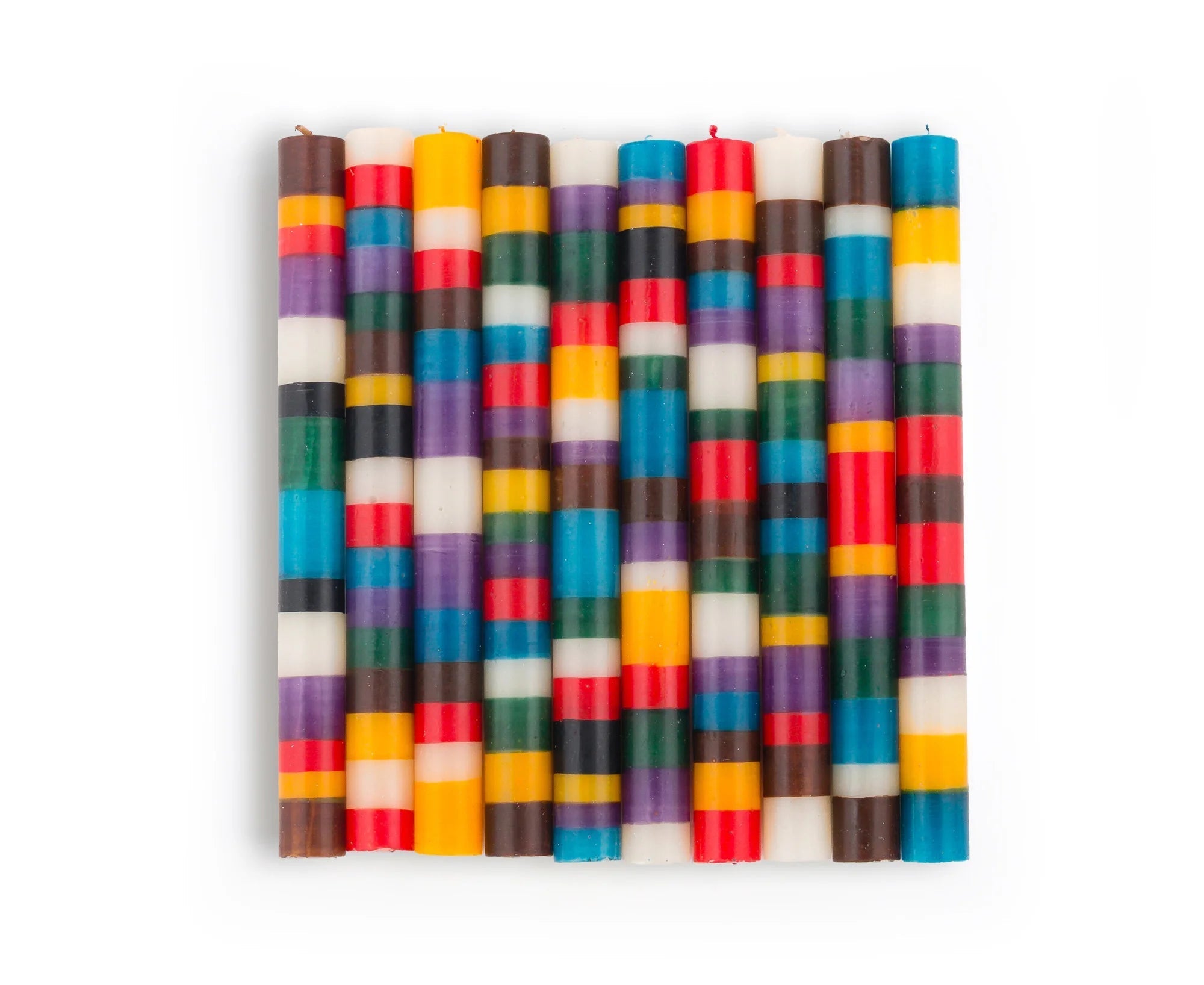 Memphis Stripe Painted Candles