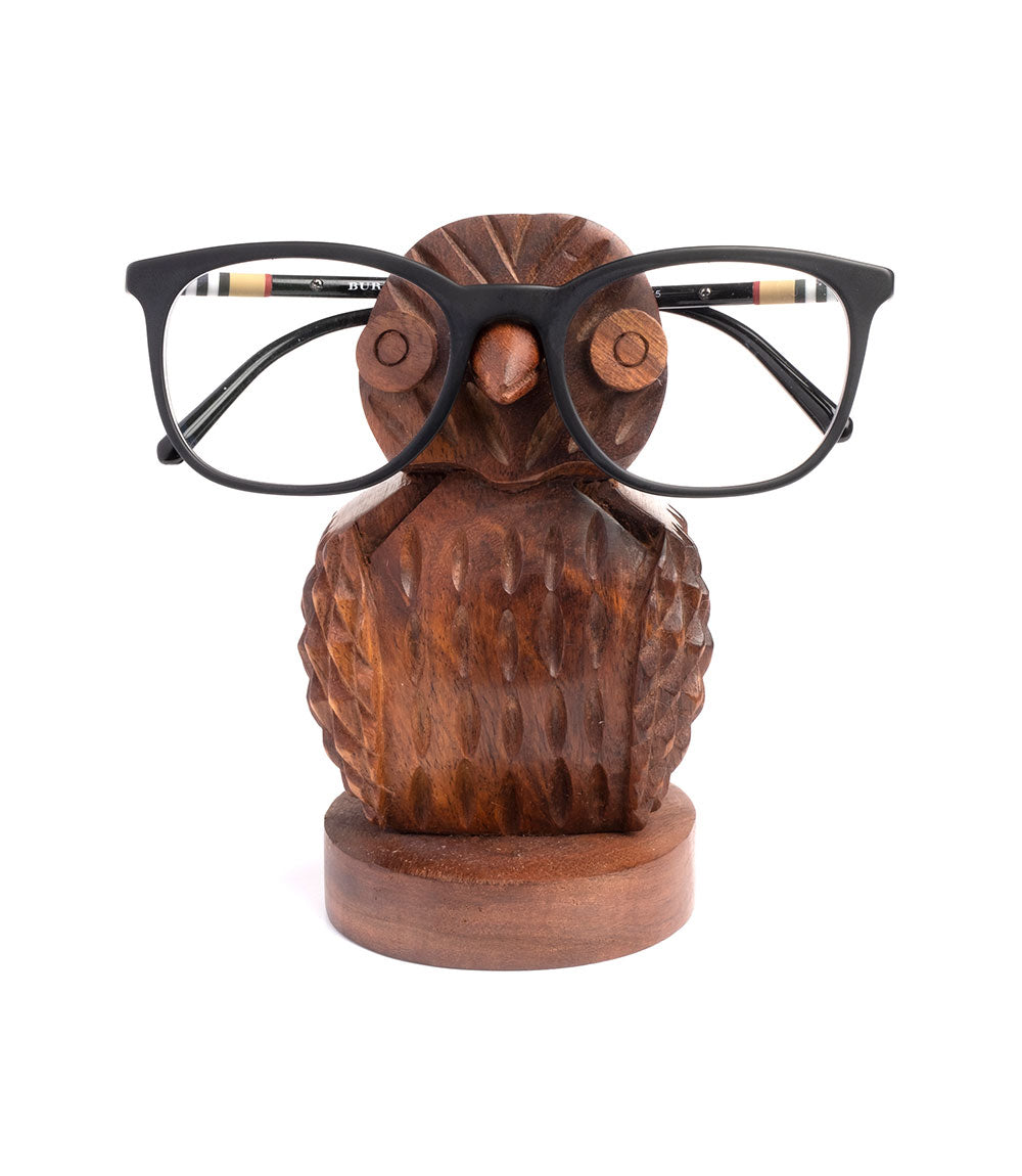 Hand-Carved Owl Eyeglass Holder