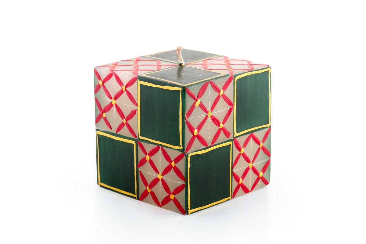 Traditional Christmas Painted Candles