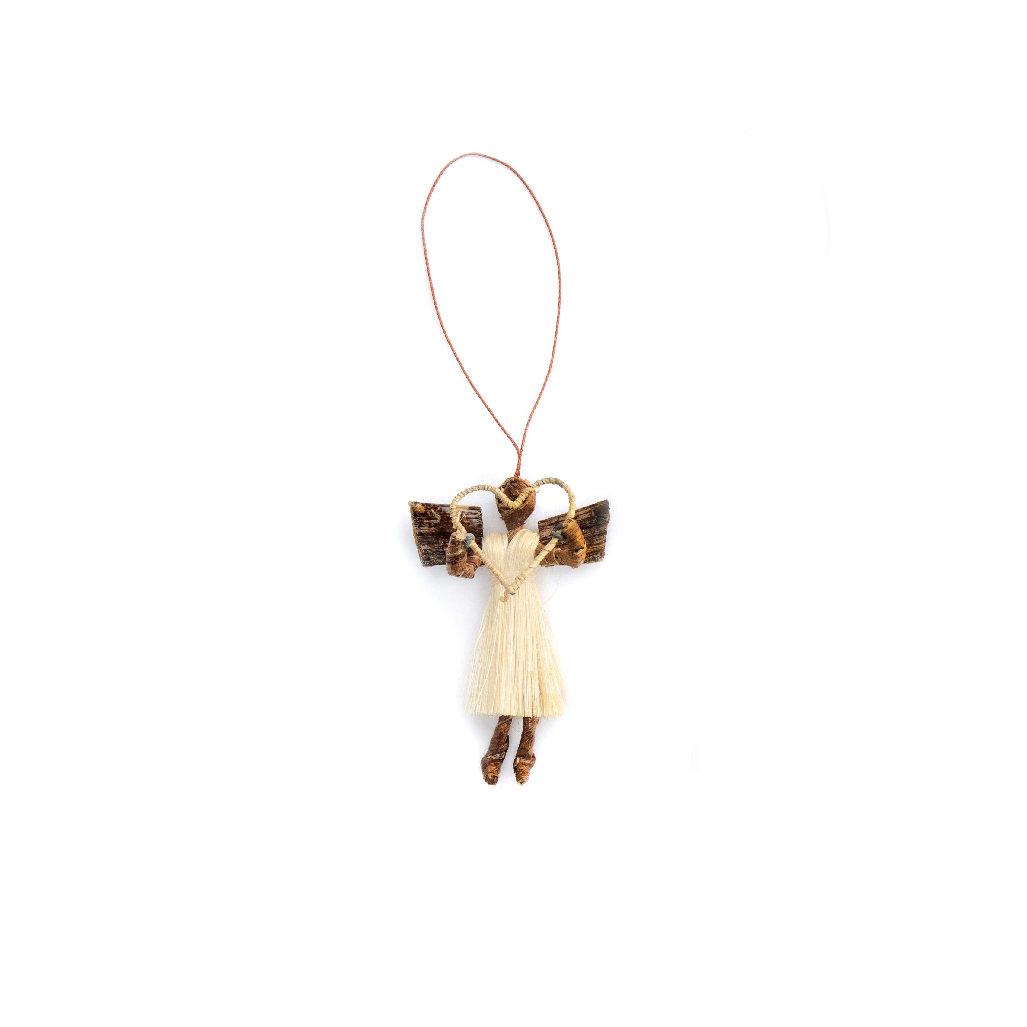 Handmade Sisal Angel Holiday Ornament