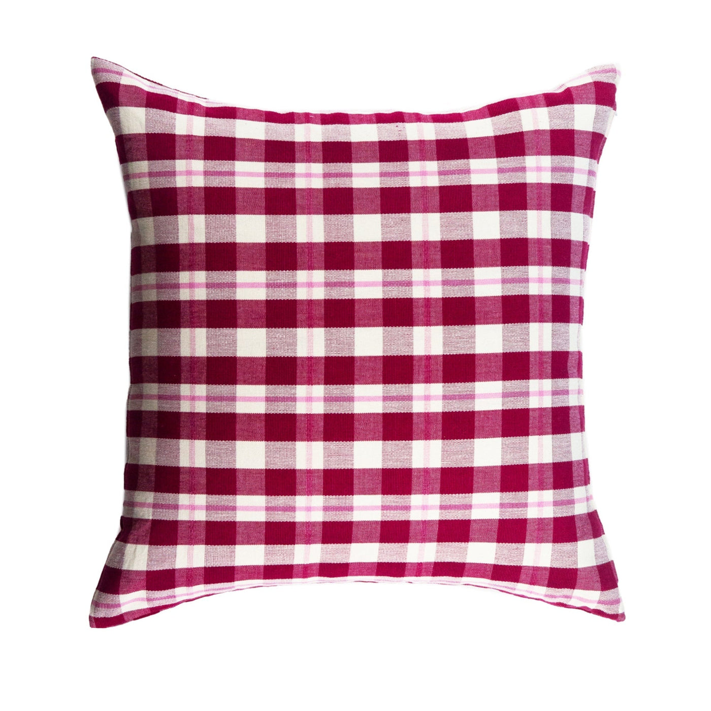 Archive NY Abigail Handmade Plaid Square Pillow, 20"x20"