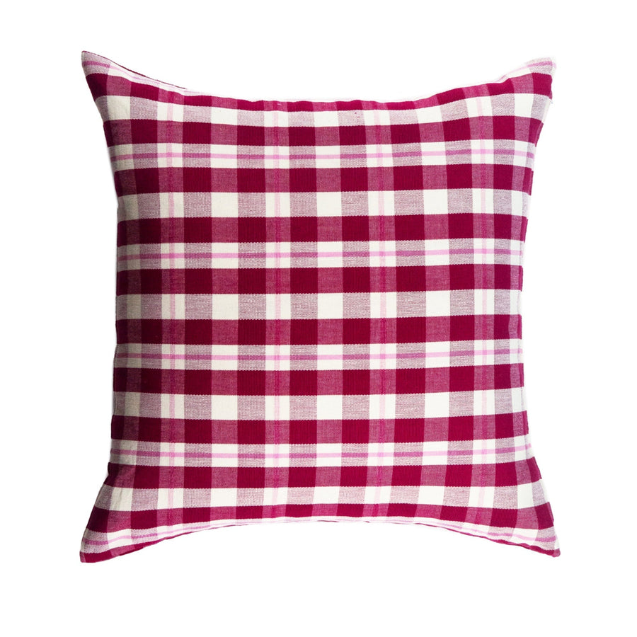 Archive NY Abigail Handmade Plaid Square Pillow, 20"x20"