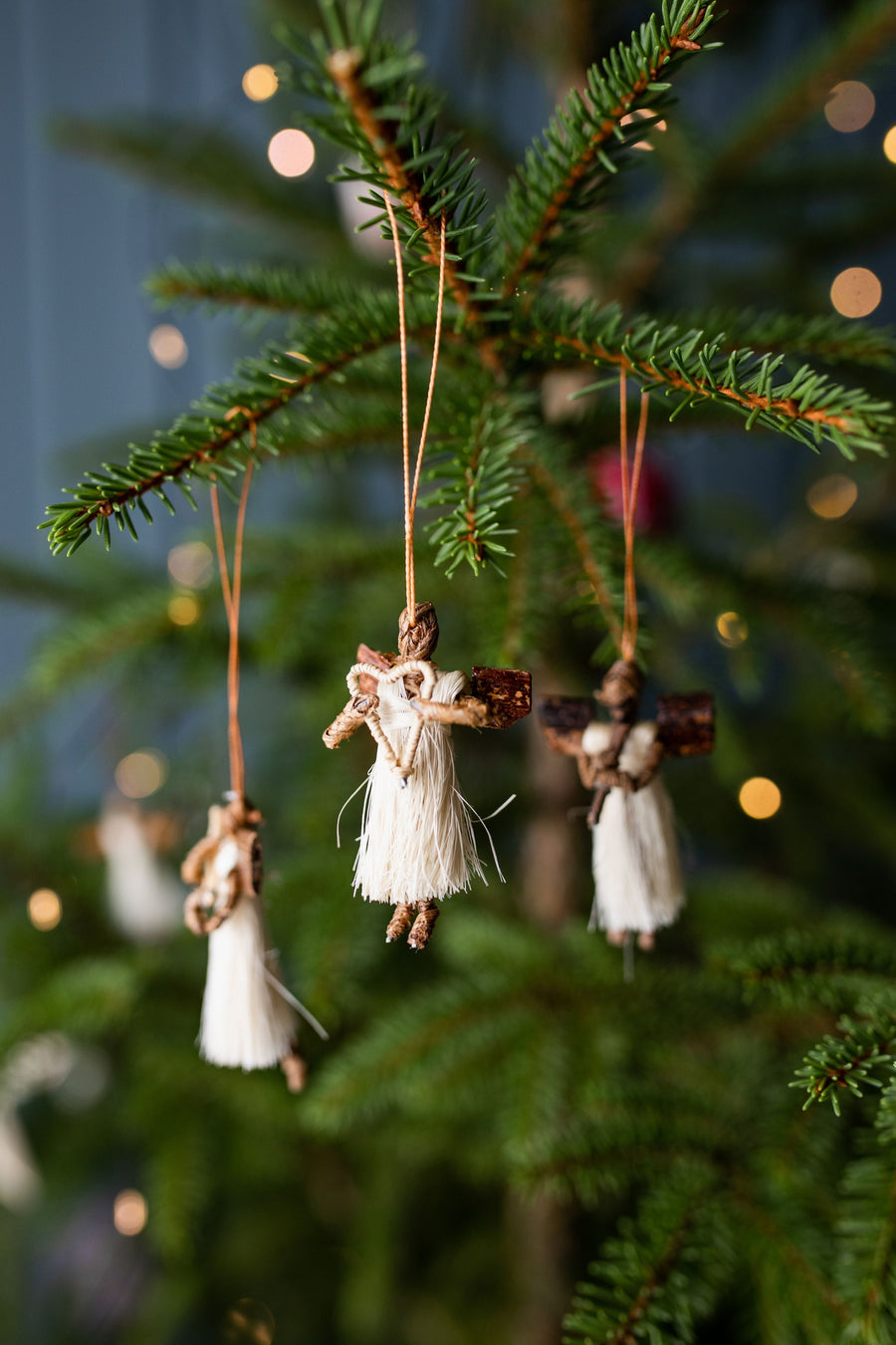 Handmade Sisal Angel Holiday Ornament
